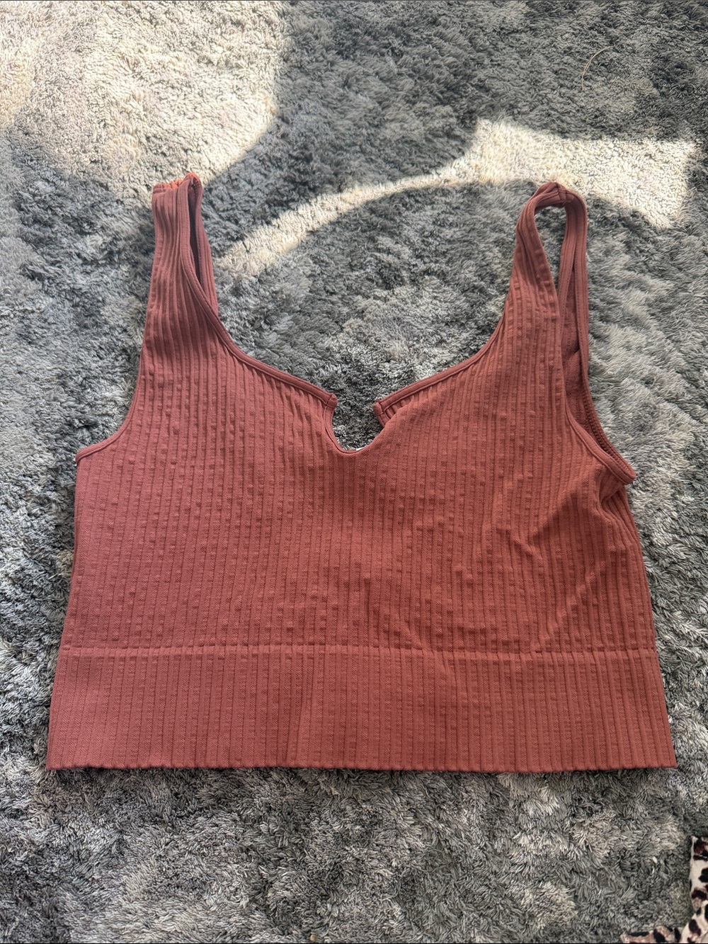 avocado Ribbed Rust Sports Bra - Picture 1 of 2